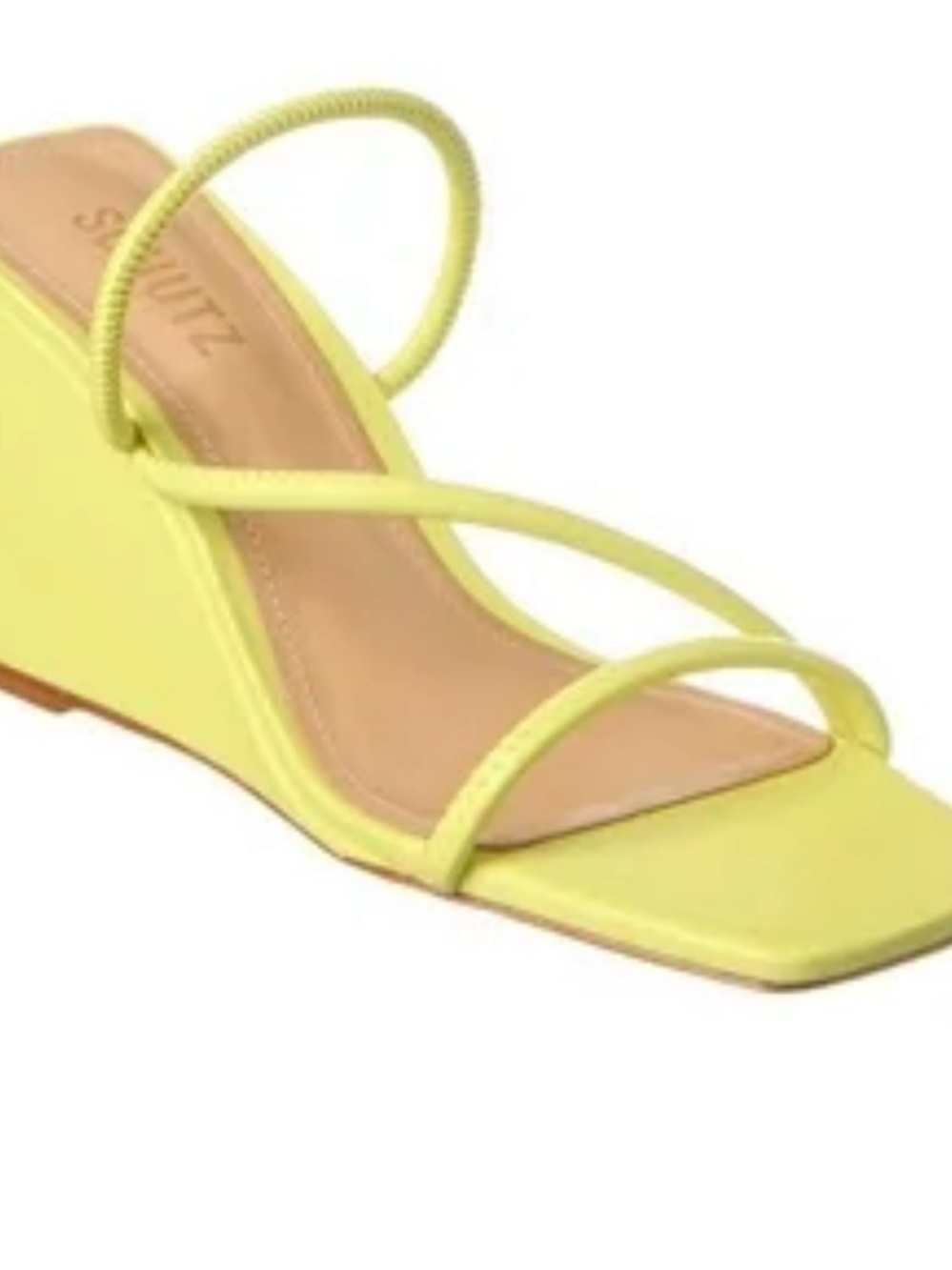 SCHUTZ Lemon Yellow Strappy Wedge Sandal